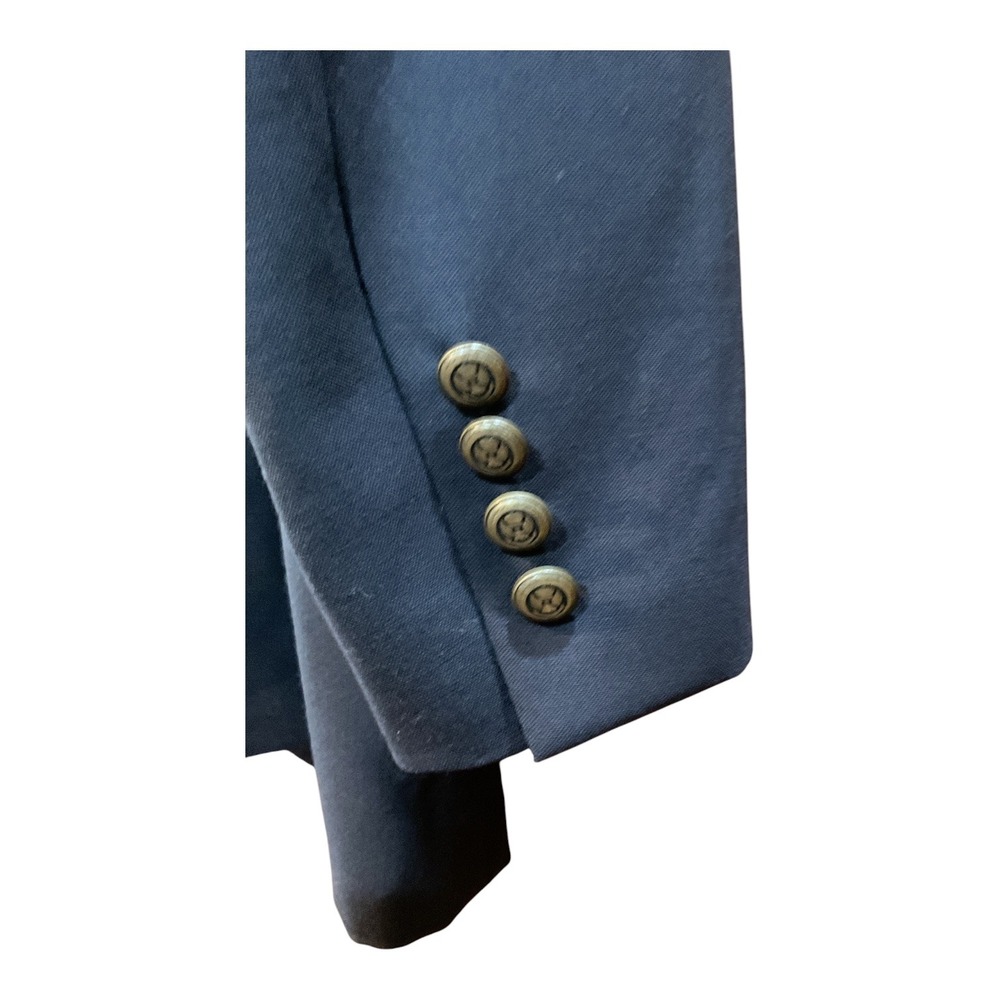 Jos A Bank Travelers Collection Navy Blue Wool Blazer Mens 41R Gold Button - Picture 3 of 4